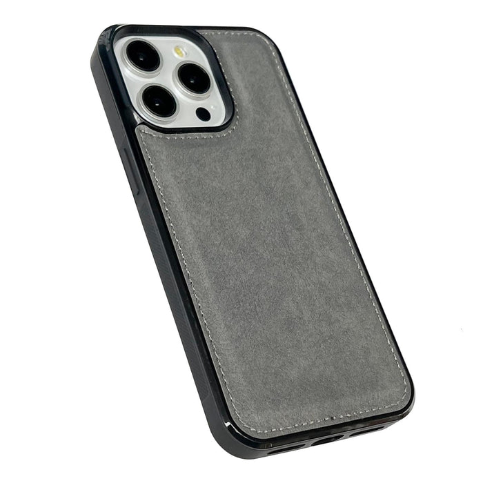 For Iphone 15 Cowhide Texture Back Cover Phone Case