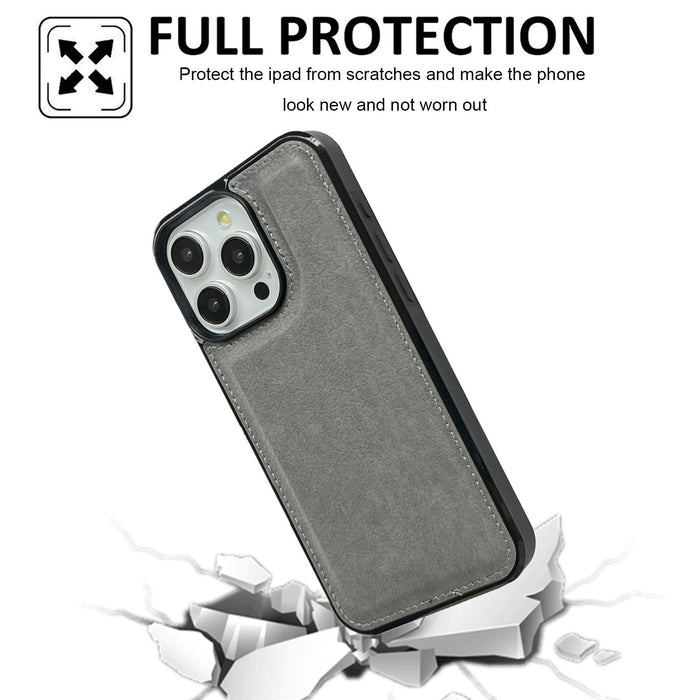 For Iphone 15 Cowhide Texture Back Cover Phone Case