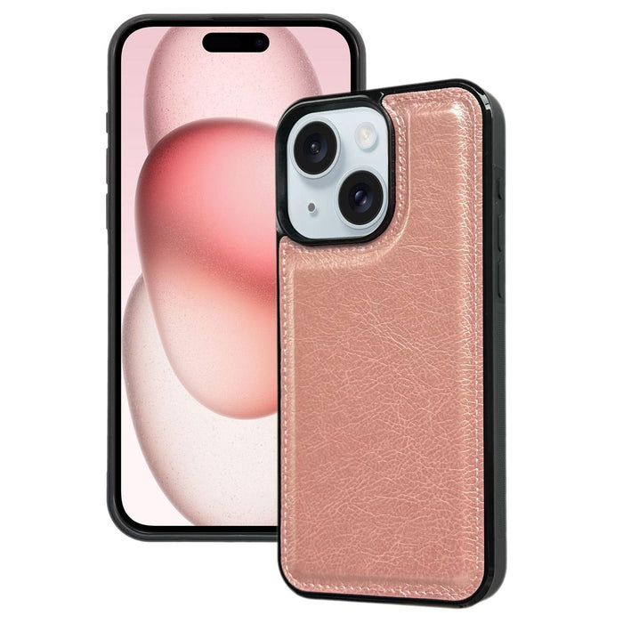 For Iphone 15 Cowhide Texture Back Cover Phone Case