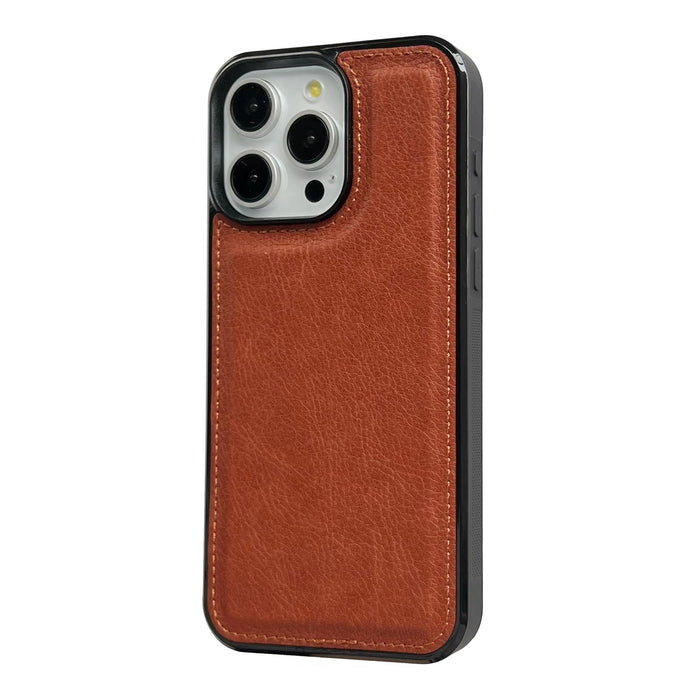 For Iphone 15 Cowhide Texture Back Cover Phone Case
