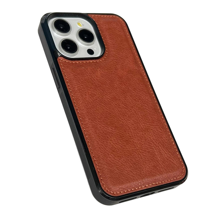 For Iphone 15 Cowhide Texture Back Cover Phone Case