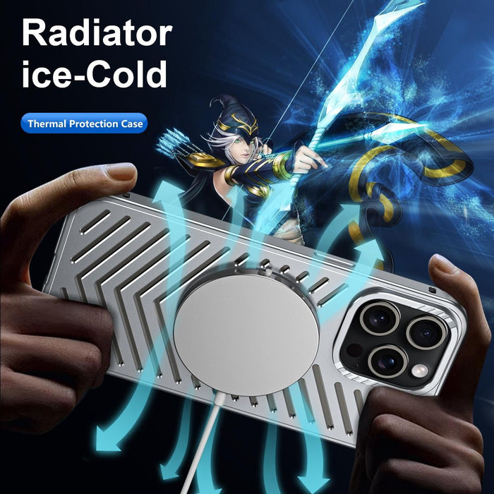 For Iphone 15 Magsafe Magnetic Metal Cooling Phone Case