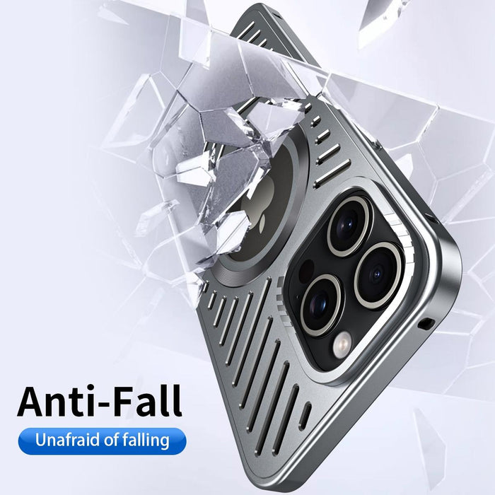 For Iphone 15 Magsafe Magnetic Metal Cooling Phone Case