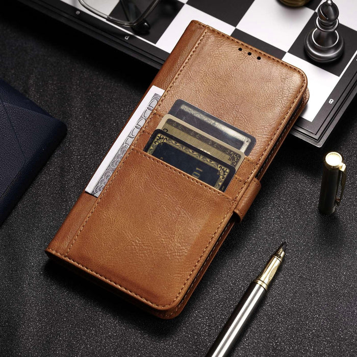 For Iphone 15 Simple 6-Card Wallet Leather Phone Case