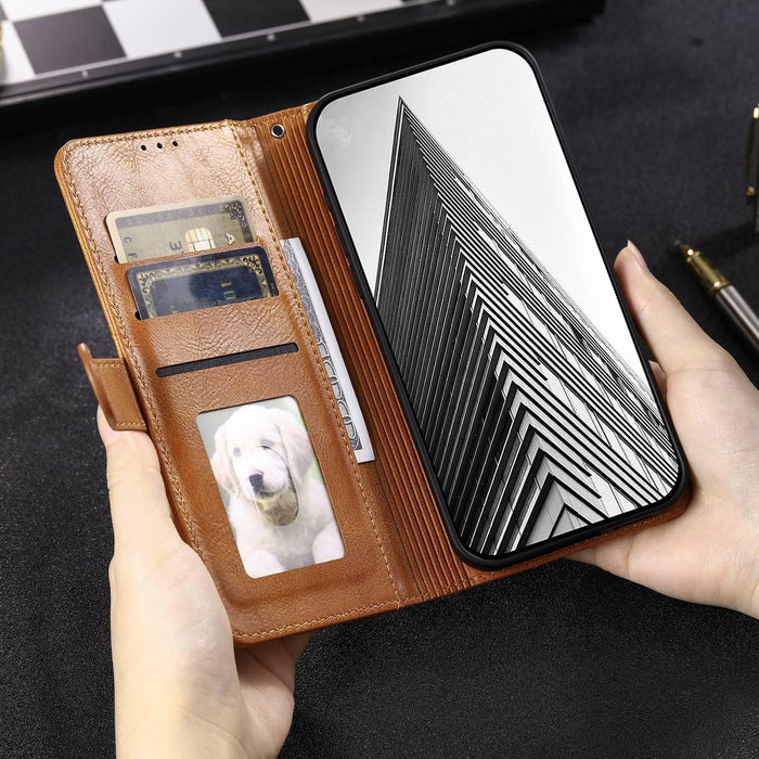 For Iphone 15 Simple 6-Card Wallet Leather Phone Case