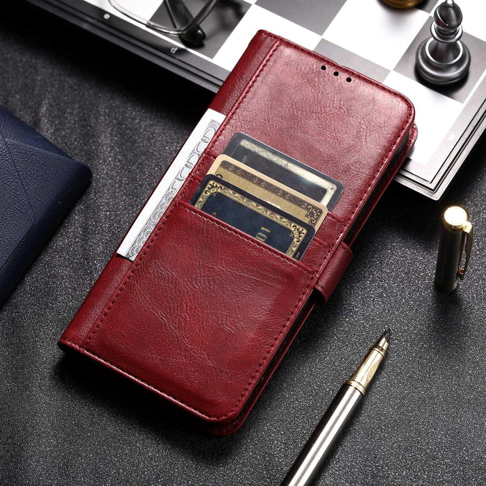For Iphone 15 Simple 6-Card Wallet Leather Phone Case