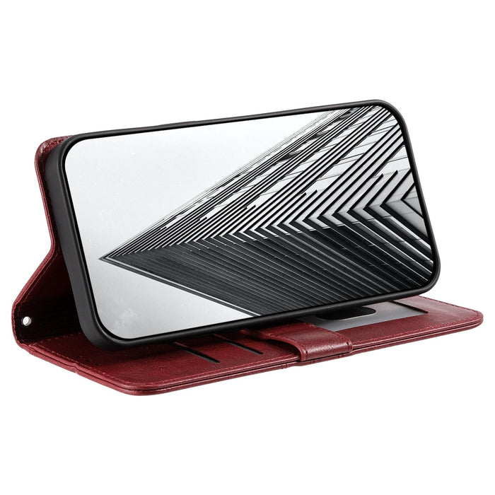 For Iphone 15 Simple 6-Card Wallet Leather Phone Case