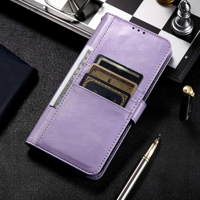 For Iphone 15 Simple 6-Card Wallet Leather Phone Case
