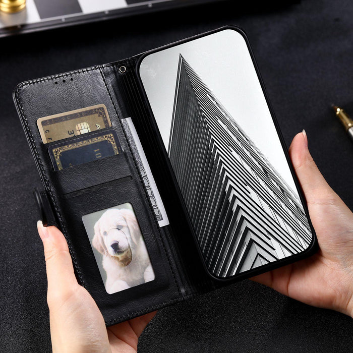 For Iphone 15 Simple 6-Card Wallet Leather Phone Case