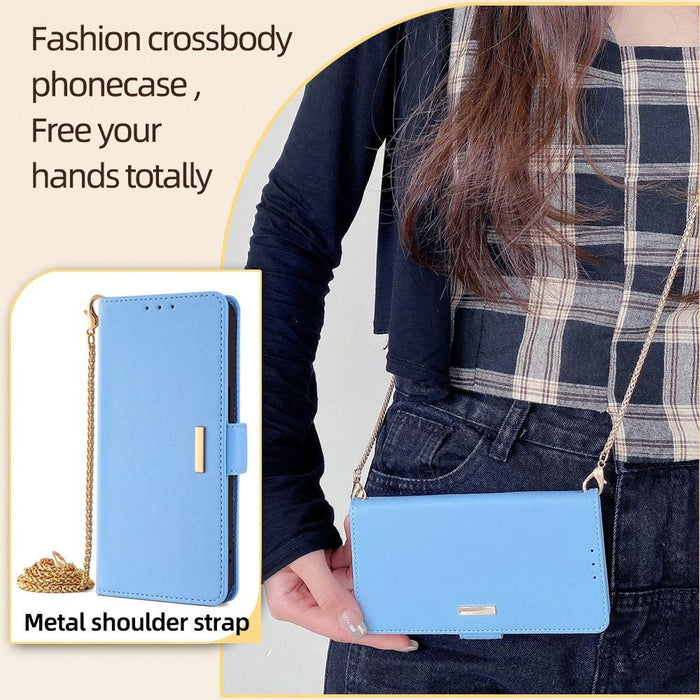 For Iphone 15 Crossbody Chain Leather Phone Case