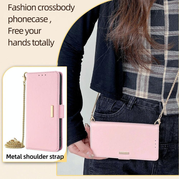 For Iphone 15 Crossbody Chain Leather Phone Case