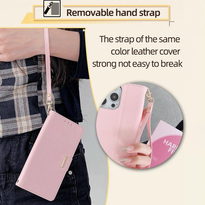 For Iphone 15 Crossbody Chain Leather Phone Case