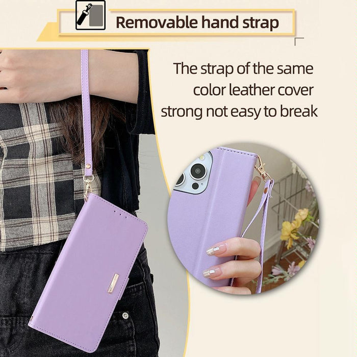 For Iphone 15 Crossbody Chain Leather Phone Case