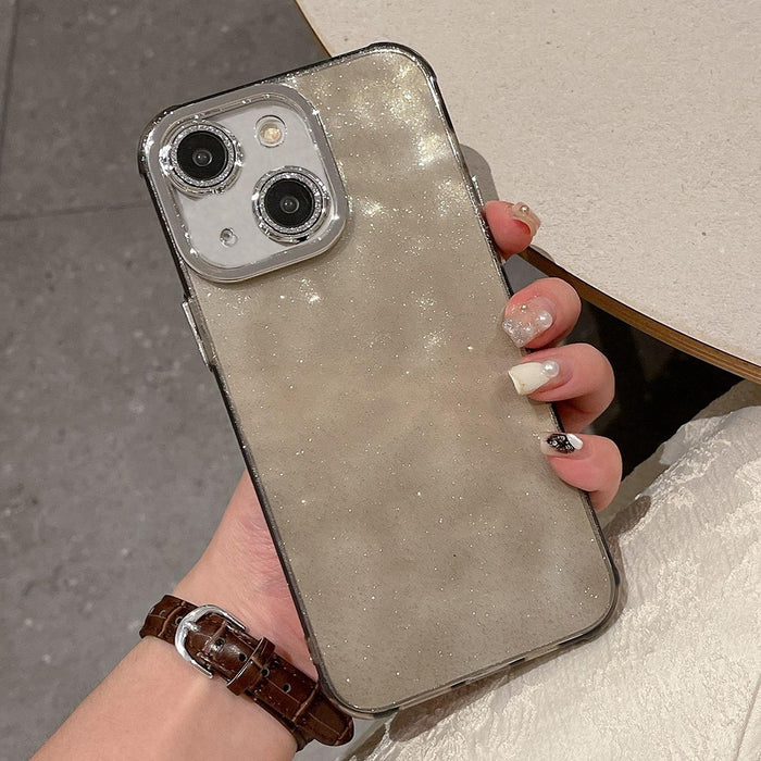 For Iphone 15 Ripple Glitter Pc Hybrid Tpu Phone Case