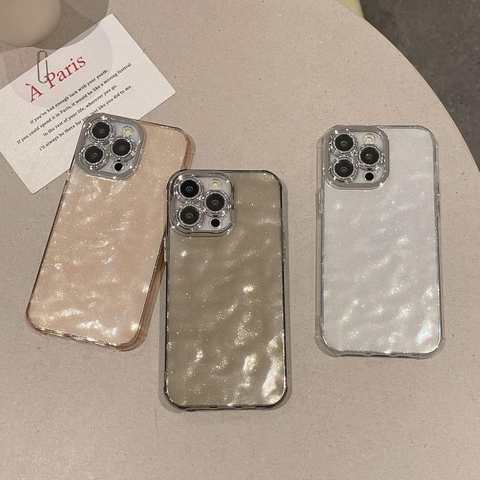 For Iphone 15 Ripple Glitter Pc Hybrid Tpu Phone Case