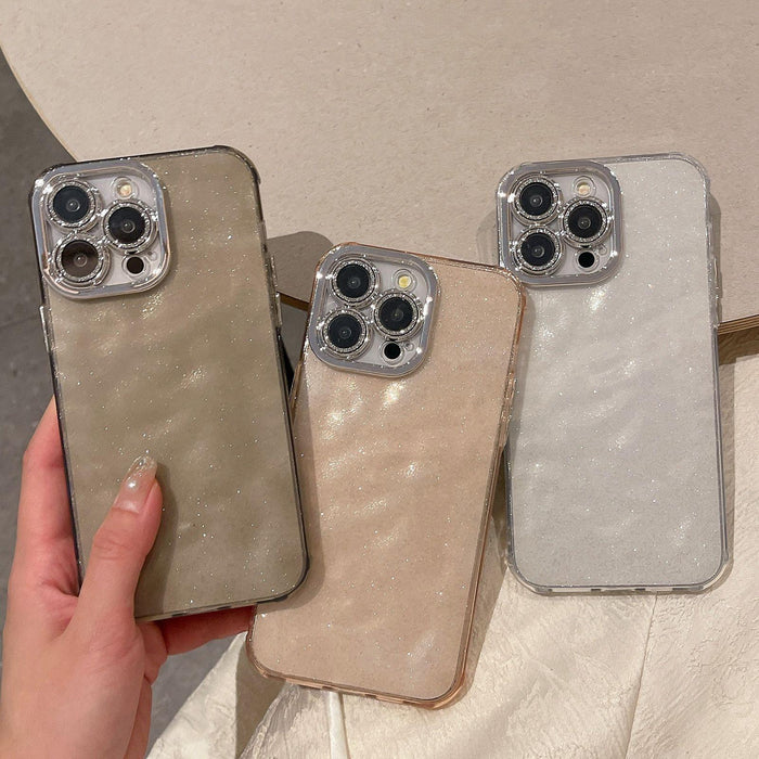 For Iphone 15 Ripple Glitter Pc Hybrid Tpu Phone Case