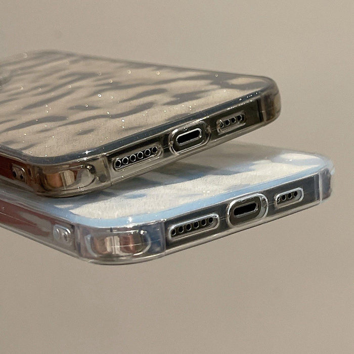 For Iphone 15 Ripple Glitter Pc Hybrid Tpu Phone Case