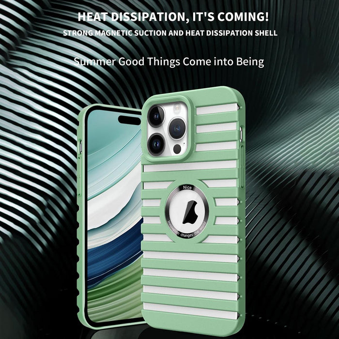 For Iphone 15 Hollow Heat Dissipation Magsafe Magnetic Pc Phone Case