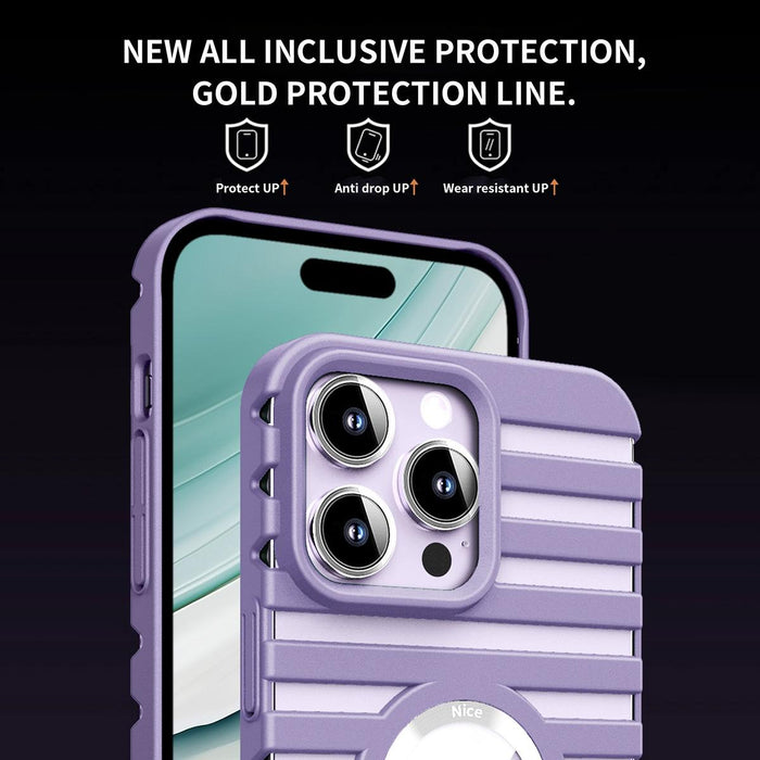 For Iphone 15 Hollow Heat Dissipation Magsafe Magnetic Pc Phone Case