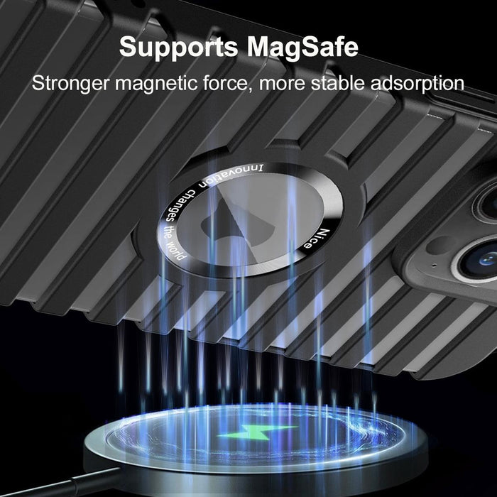 For Iphone 15 Hollow Heat Dissipation Magsafe Magnetic Pc Phone Case