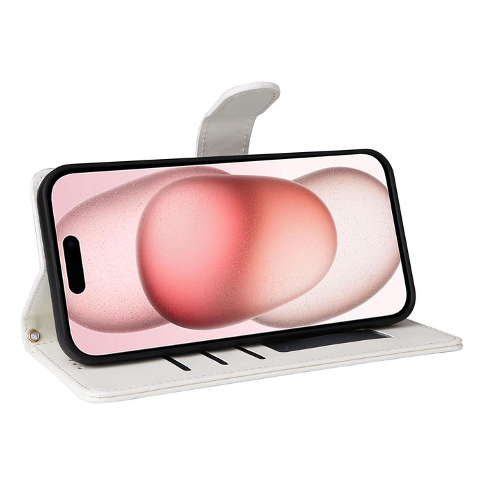 For Iphone 15 Diamond Lattice Leather Flip Phone Case