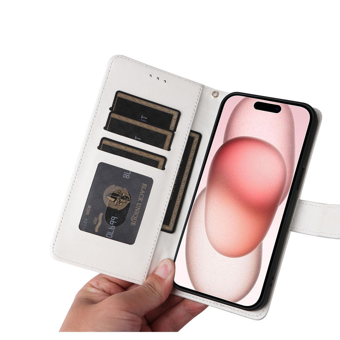 For Iphone 15 Diamond Lattice Leather Flip Phone Case