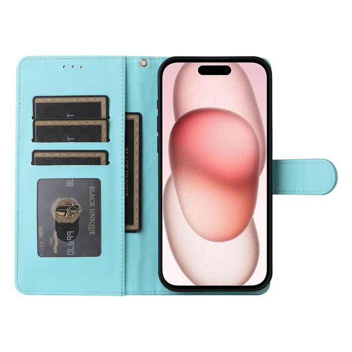 For Iphone 15 Diamond Lattice Leather Flip Phone Case