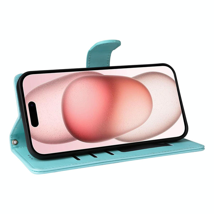 For Iphone 15 Diamond Lattice Leather Flip Phone Case