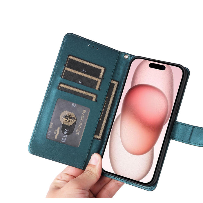 For Iphone 15 Diamond Lattice Leather Flip Phone Case