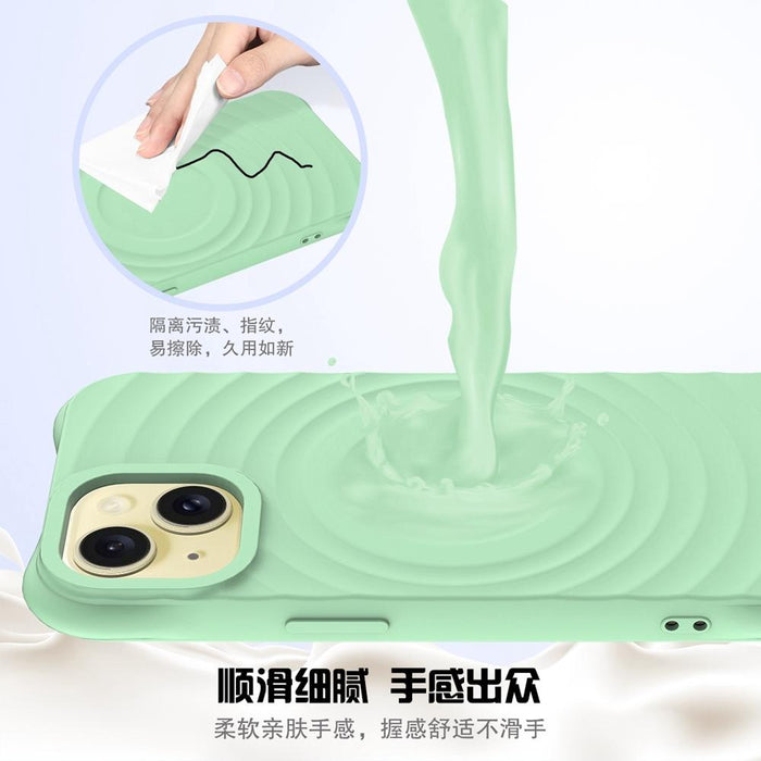 For Iphone 15 Wave Texture Magsafe Magnetic Liquid Silicone Phone Case