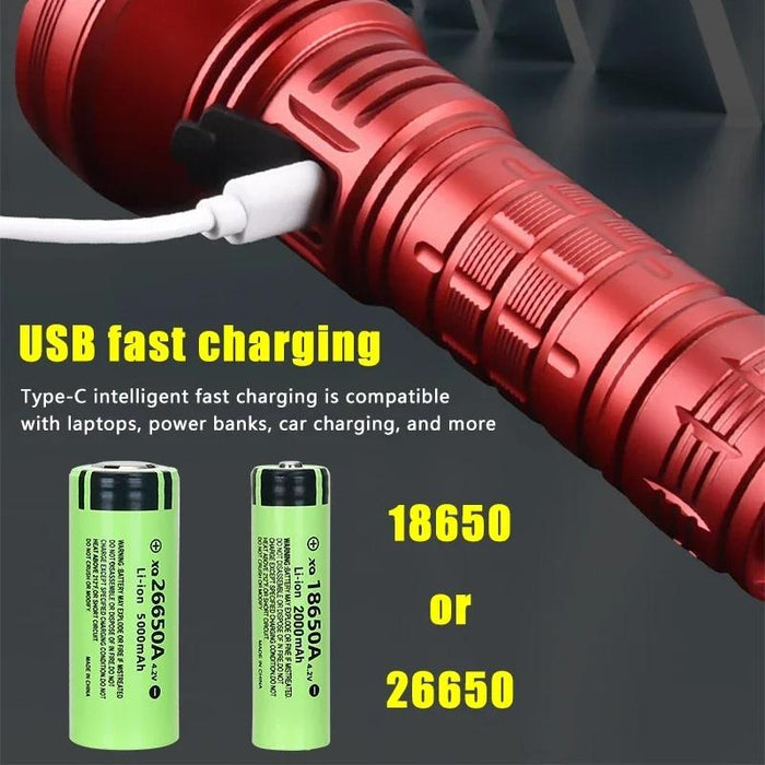 50W Usb Rechargeable Led Spotlight Black