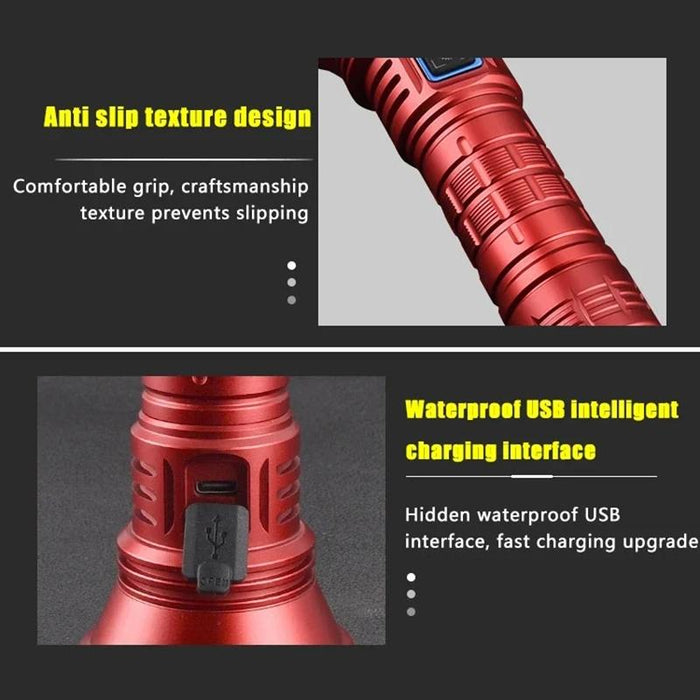 50W Usb Rechargeable Led Spotlight Black