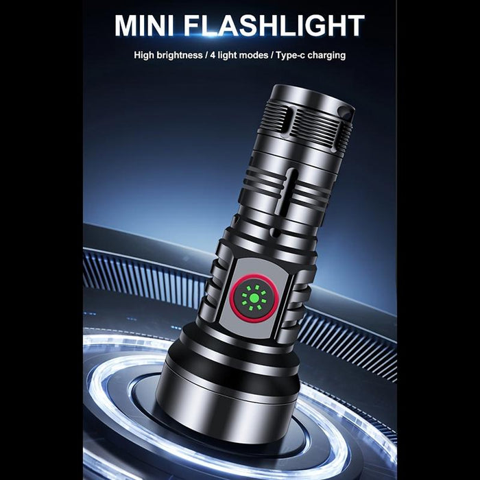 1000Lm Usb Rechargeable Led Flashlight Black