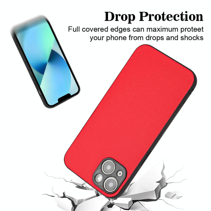 For Iphone 15 Leather Pattern Phone Single Case