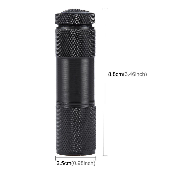 9-Led 395Nm Uv Detection Flashlight Black