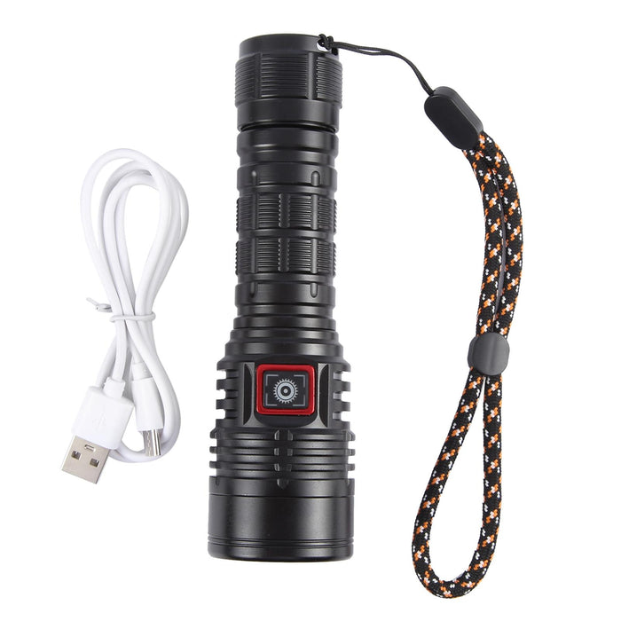 1200Lm Usb Rechargeable Led Flashlight Black