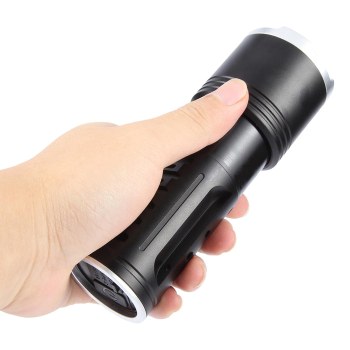 30W High Power Telescopic Zoom Flashlight 1600Lm Black
