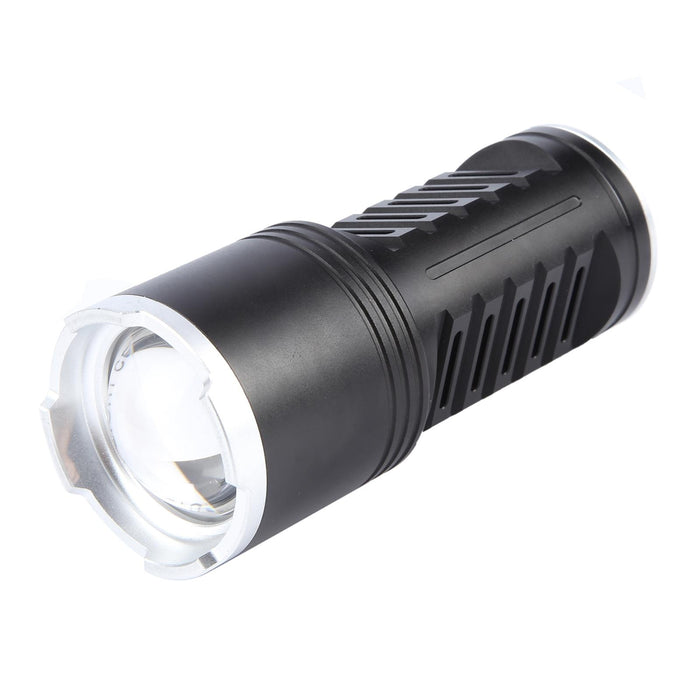 30W High Power Telescopic Zoom Flashlight 1600Lm Black