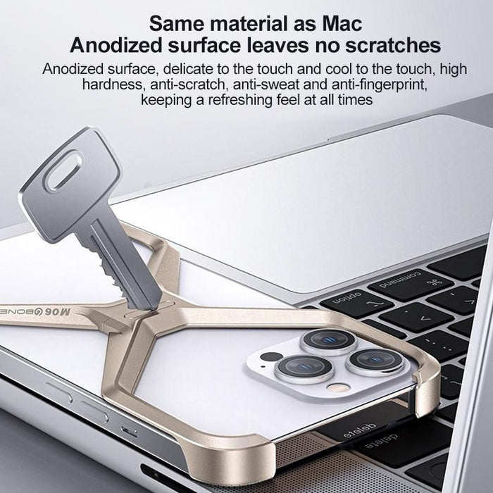 For Iphone 15 Frameless X-Shaped Metal Phone Case