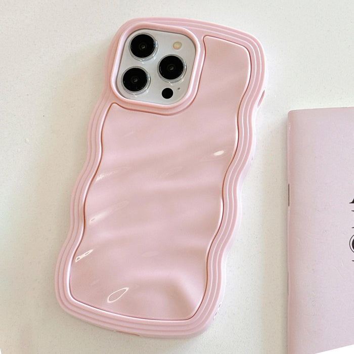 For Iphone 15 Solid Colour Waves Pc Hybrid Tpu Phone Case