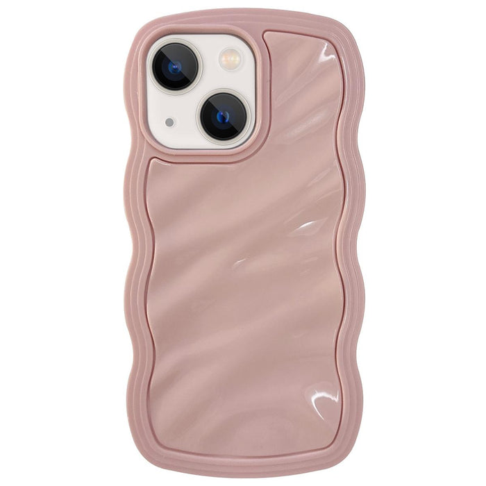 For Iphone 15 Solid Colour Waves Pc Hybrid Tpu Phone Case