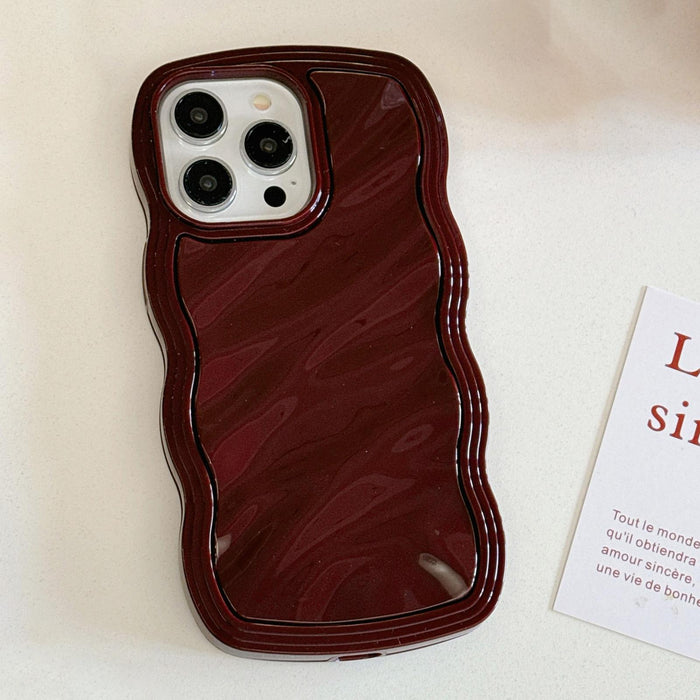 For Iphone 15 Solid Colour Waves Pc Hybrid Tpu Phone Case