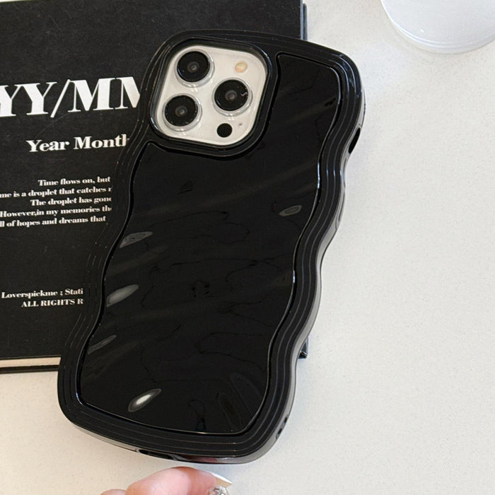 For Iphone 15 Solid Colour Waves Pc Hybrid Tpu Phone Case