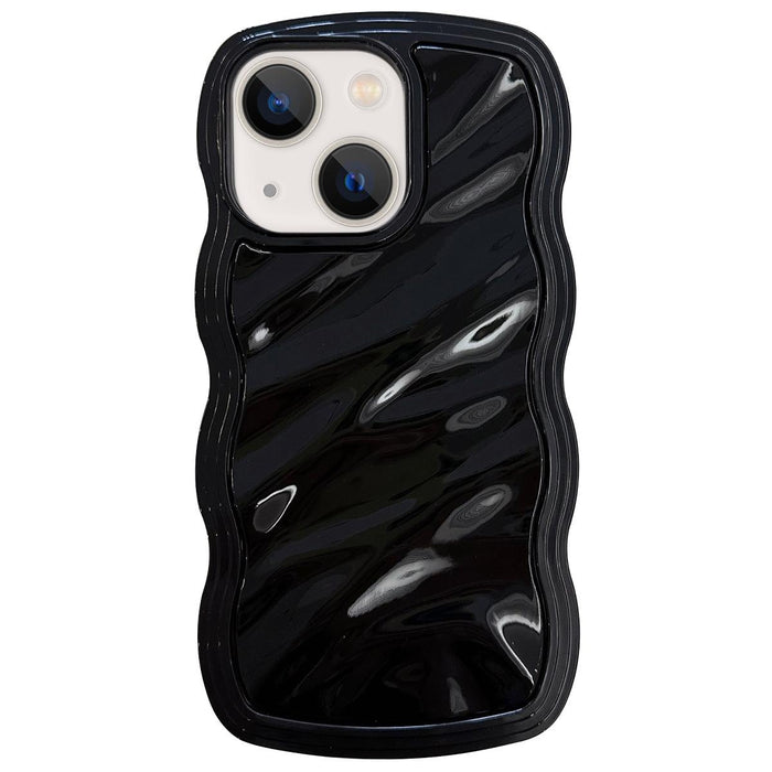 For Iphone 15 Solid Colour Waves Pc Hybrid Tpu Phone Case