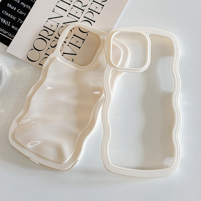 For Iphone 15 Solid Colour Waves Pc Hybrid Tpu Phone Case