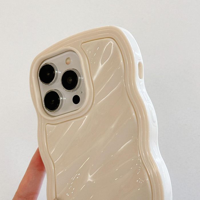 For Iphone 15 Solid Colour Waves Pc Hybrid Tpu Phone Case