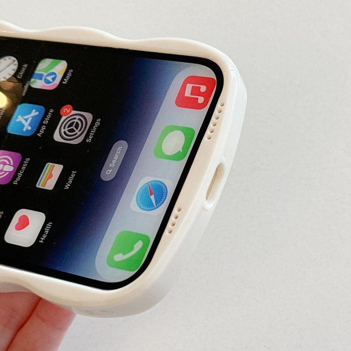 For Iphone 15 Solid Colour Waves Pc Hybrid Tpu Phone Case