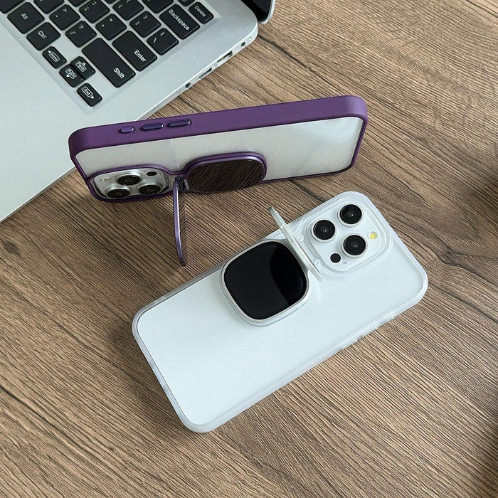 For Iphone 15 Metal Sunglasses Holder Tpu & Pc Phone Case