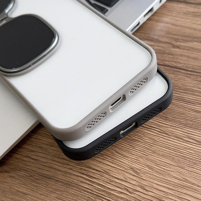 For Iphone 15 Metal Sunglasses Holder Tpu & Pc Phone Case