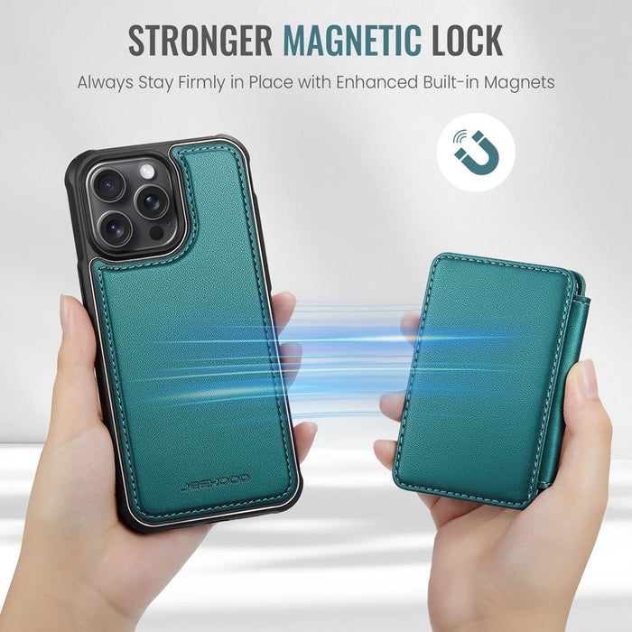 For Iphone 15 Business Magnetic Style Rfid Leather Phone Case